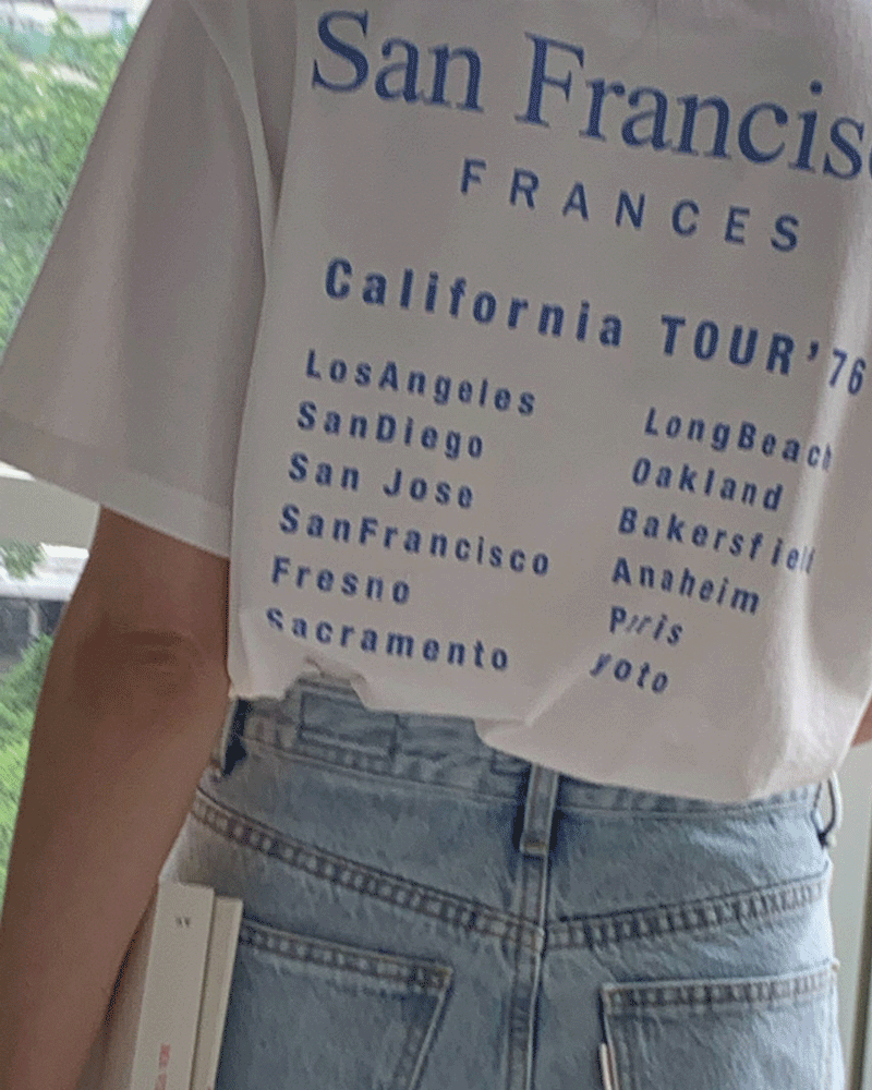 미드센추리모던 샌프란 반팔 티셔츠 4color (여름 반팔 레터링 기본 티)